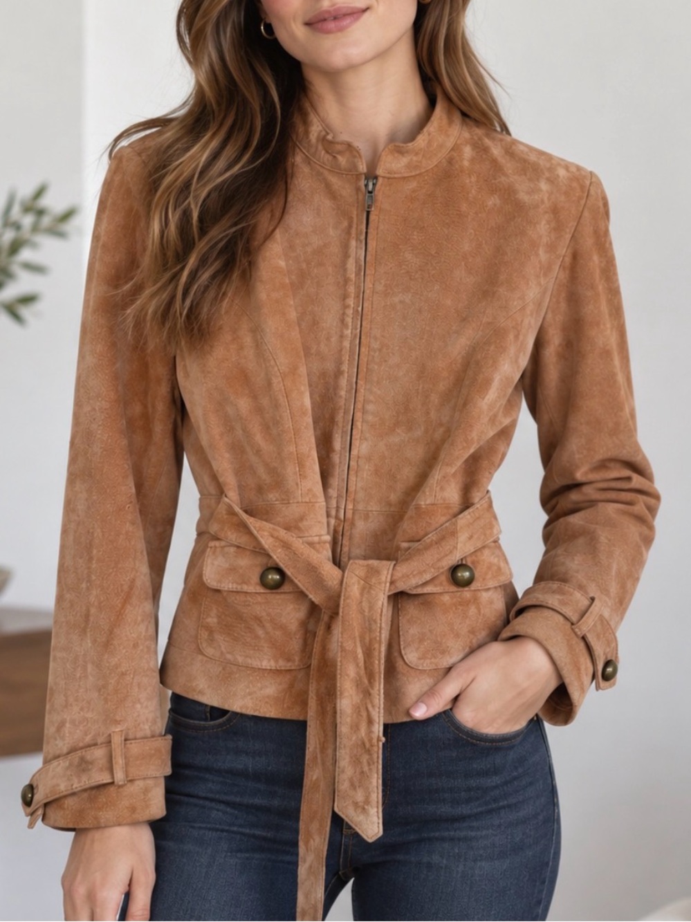 Vintage Y2K True Grit Suede Leather Jacket